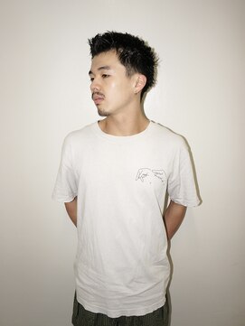 メリケンバーバーショップ トーキョー(MERICAN BARBERSHOP TYO) メンズカットバーバースタイルスパイキーショートフェードボウズ