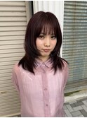 ボルドーレッド×韓国レイヤー