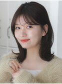 似合わせカット ダークアッシュ ミディアムレイヤーカット