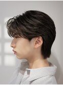 韓国風センターパートカルマヘアニュアンスパーマ曲がる縮毛矯正