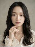 大人可愛い20代30代40代ロングレイヤーグレージュ