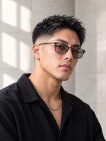 ORO MEN'S 緑地公園【オーロ/メンズ/眉毛/アイブロウ/メンズカット/メンズパーマ】&nbsp;【メンズカット】黒髪スパイキーショートフェード