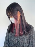 インナーピンク_アースカラーくびれヘアツートンカラー_ba369752