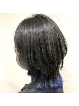 ラフヘアー(LaF) シルバーグレー×インディゴブルー