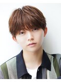 韓国ヘアカルマパーマカルマバングセンターパート黒髪ウルフ
