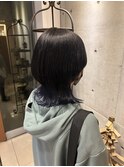 黒髪クラゲヘアー小顔レイヤーカット×イヤリングカラー20代30代