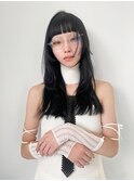 顔周りレイヤー韓国ヘア美髪ロング_F0260