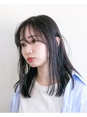 髪質改善ストレート#ブリーチなしカラー#透明感#ミディアムヘア