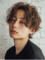 ルービック 奈良(Rubik's)&nbsp;メンズカットスパイラルパーマ波巻きセンターパート44