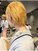 bibito 90s金髪ウルフ　抜きっぱなしイエロー　ショート原宿