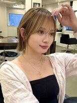 アビー(ABBEY3) シースルミニマルボブショート顔まわり外ハネ切りっぱなしボブ