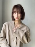 フェイスレイヤーボブ/切りっぱなしボブ/ブラウンカラー