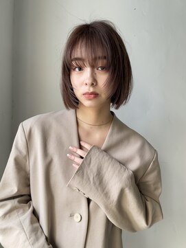 オムズポカ 栄矢場町店(OM's poka) フェイスレイヤーボブ/切りっぱなしボブ/ブラウンカラー