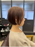 別府ショートボブ顔まわりレイヤーカット髪質改善カラー30代