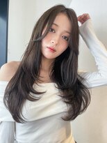 シオン(shion) 透明感カラーオリーブカラーウルフレイヤーロング小顔_F40407