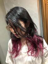 ヘアーシグネチャー(Hair Signature) 大人女子のパープルチェリーピンクのインナーカラーゆる巻き