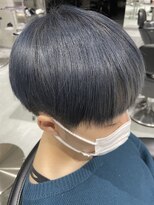 ジンジャー(GINGER)&nbsp;ブリーチ×新髪質改善×トリートメント×ブルー×グレー