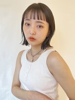 ラボヌールヘアーパルフェ 大宮西口店(La Bonheur hair parfait) 大人可愛い切りっぱなしボブ20代30代40代束感前髪外ハネボブ