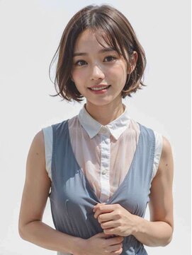 エル 横浜(eL) ◎前髪パーマ レイヤーロング 黒髪 グレーベージュ 小顔