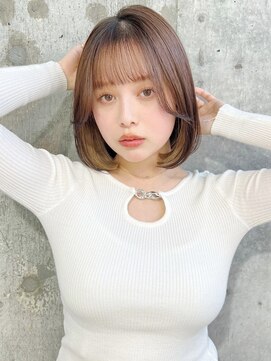 ハローバイシー 仙台(Hello by Sea) 顔周り/前髪カット×韓国風レイヤーカット×ボブ[ボブ]