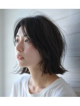 ヘアー マジック 国立店(Hair Magic) 斜めバング愛されエアリーカール前髪外ハネボブ