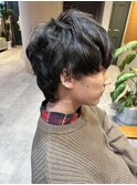 クセ毛風ネオウルフヘアマッシュウルフ学生カット