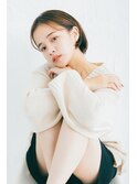 ナチュラルタイトショート × センターパート