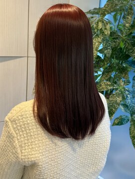 シエル バイ ケンジ 登戸 生田(CIEL by KENJE) 春冬トレンドヘアブリーチなしワインレッドカラー