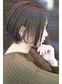前髪なし×うる艶前下がりショートボブ