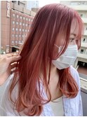 ブリーチ1回で作るピンクベージュカラー☆