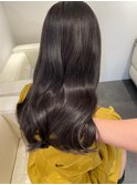 4187髪質改善アッシュブラックカーキベージュ韓国ワンホンヘア