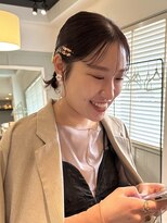 ピエスヘア(PIE'CE HAIR)&nbsp;静岡/清水 タイトアレンジ シースルーバング 金箔アレンジ