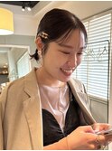 静岡/清水 タイトアレンジ シースルーバング 金箔アレンジ