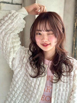 ベレッタ 楠葉店(veretta.) 顔周りレイヤー/ピンクブラウン/ピンクベージュ/ロングヘア/艶髪