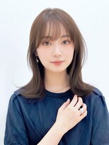 美髪/エアリーロング/ピンクブラウン/韓国ヘア/前髪/1