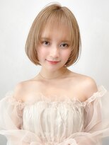 ホワイトグレージュミニウルフデジタルパーマチェリーブラウン