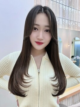 レーヴバイロンド 仙台(Reve by Lond) ロングレイヤーカット仙台韓国ヘア顔周り前髪ワンホン黒髪小顔