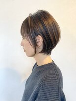 トト 船橋店(toto.)&nbsp;ココアベージュ小顔オリーブグレークラゲヘアーショート[船橋]