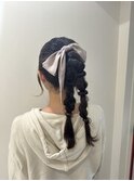 お呼ばれ/推し活に◎編みおろしツインポニーテール