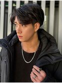 ツーブロック カルマパーマ 韓国風ヘア 毛流れパーマ 束感 20代