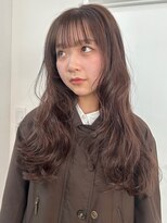 パーク 福岡天神西通り店(parc)&nbsp;ピンクベージュ 美髪 顔周りカット 波巻きヘア 10代20代 透明感
