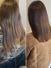 酸熱トリートメントが入ったメテオカラーで同時にツヤ髪を演出