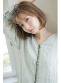 ★ナチュラルボブ大人ショートボブ前髪ありアッシュ20代30代40代