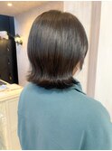福山美容室Caary切りっぱなしボブくびれミディアム髪質改善20代