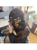 お団子ハーフアップ