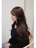 髪質改善ブリーチなしモカブラウン韓国ロングレイヤー艶髪