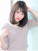 モテシースルーバングの大人かわいい王道ナチュラルボブ◎