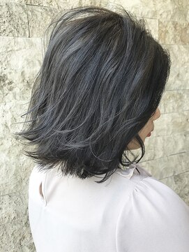 ウノプリール 茶屋町店(unopulir) 【unopulir永尾】ネイビーブルージュ☆切りっぱなしボブ