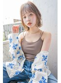 韓国風ミディ＃マロンベージュAラインボブ