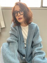 チャプター 問屋町(chapter)&nbsp;ブリーチなしダブルカラーオレンジベージュカラーミディアムボブ